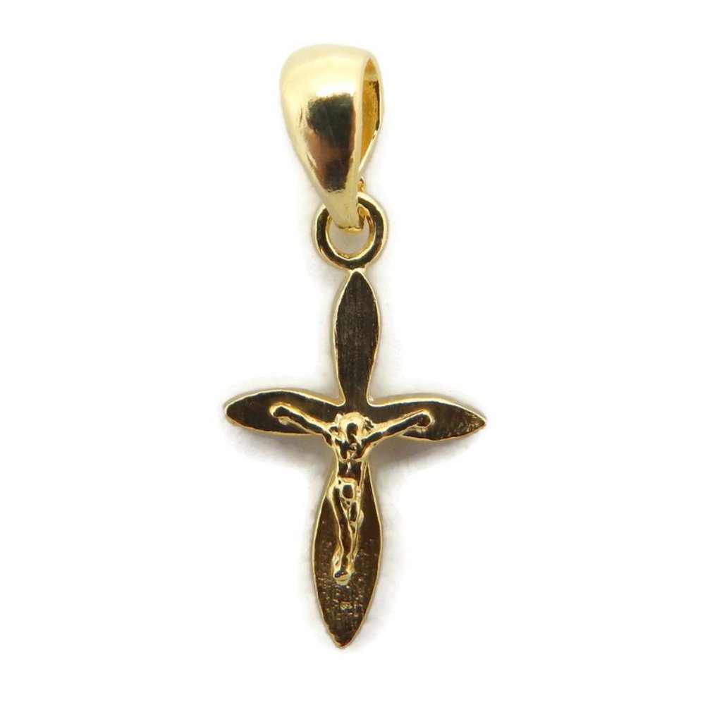 Cross Pointed With Jesus Christ Pendant 14k Gold